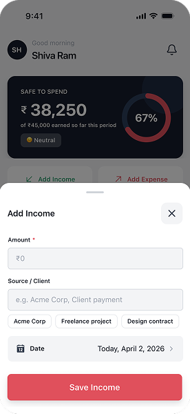 FlowFund dashboard screen